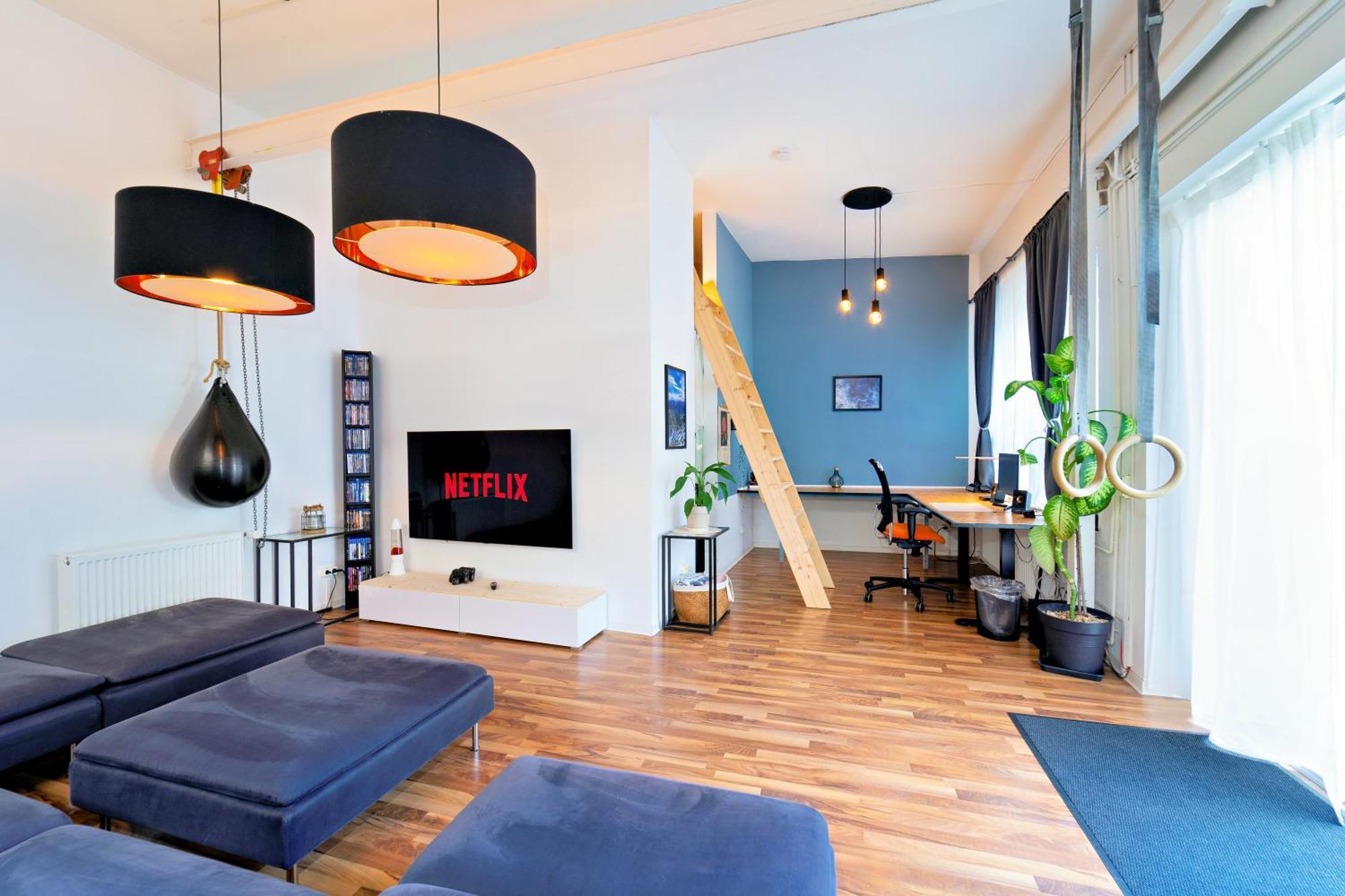 Loft House 170qm, Central, Own Garden, Parking Lot Feriehus Offenbach am Main